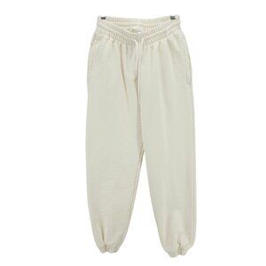 WARDROBE.NYC Track Pants Sweatpants Joggers Cream 100% Cotton Size SMALL